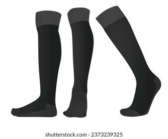 Black soccer socks. vector illustration