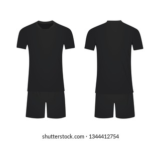 Black  soccer uniform. vector illustration