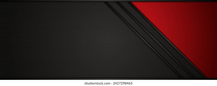 Black social media cover design, abstract background, cover template, geometric backdrop, headline vector illustration