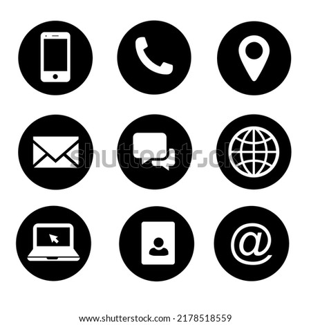 black social media and device vector logos on a white background