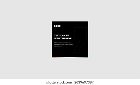 Black Social Media Black Unique Ad Template Vector