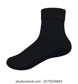 Black Sock icon color Illustration on white background.