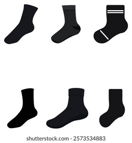 Black Sock icon color Illustration on white background.