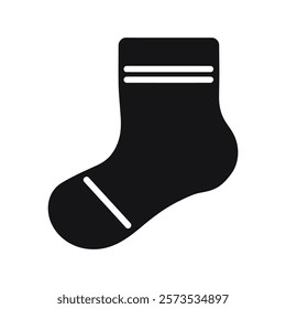 Black Sock icon color Illustration on white background.