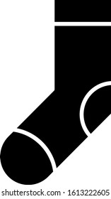 Black Socks icon isolated on white background.  Vector Illustration