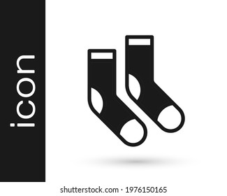 Black Socks icon isolated on white background.  Vector