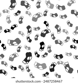 Black Socks icon isolated seamless pattern on white background.  Vector