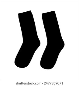 Black socks silhouette isolated on white background. Socks icon vector illustration design.
