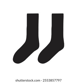 Black socks silhouette isolated on white background. Socks icon vector illustration design.