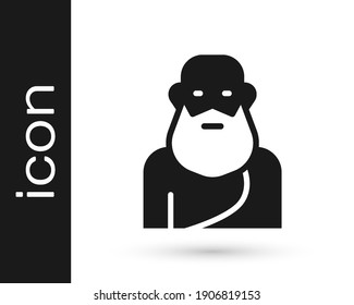 Black Socrates icon isolated on white background. Sokrat ancient greek Athenes ancient philosophy.  Vector