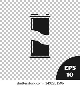 Black Soda can icon isolated on transparent background.  Vector Illustration