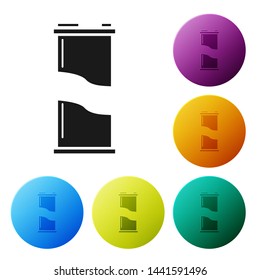 Black Soda can icon isolated on white background. Set icons colorful circle buttons. Vector Illustration