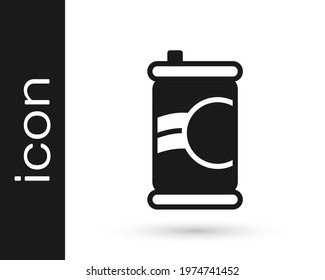 Black Soda can icon isolated on white background.  Vector