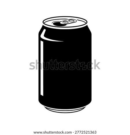 Black soda can with pull tab, isolated