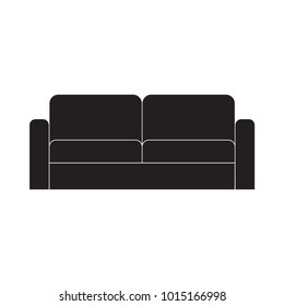 black sofa icon- vector illustration