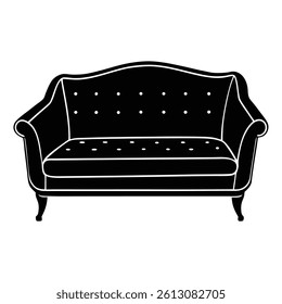 black sofa isolated on white background