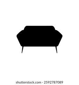 Black Sofa silhouette vector illustration on white background