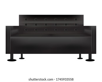 Black sofabed / living room sofa with white background