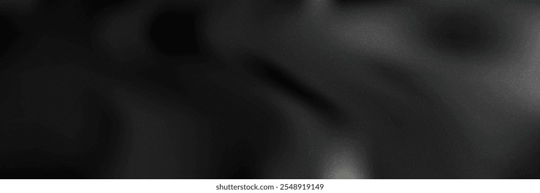 Malha de gradiente ondulado suave preto bg com textura de ruído. Ilustração de vetor escuro suave. Fundo abstrato escuro desfocado