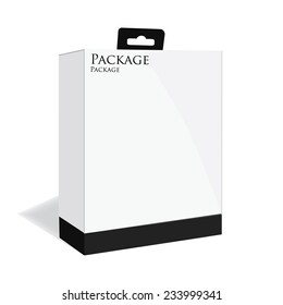 Black software box, software package, product box, vector, isolated on white