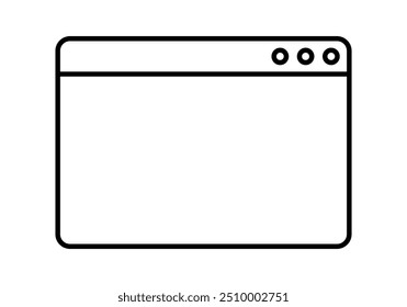 Black software window icon on white background