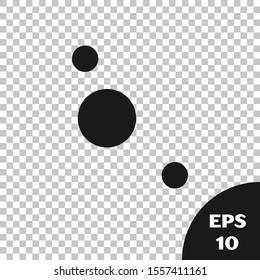 Black Solar system icon isolated on transparent background. The planets revolve around the star.  Vector Illustration