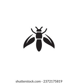 black soldier flies leaf logo icon silhouette abstract