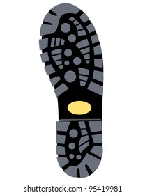 Black Sole Of A Boot On A White Background