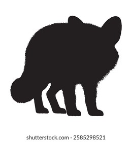 Black Solid Aardwolf Silhouette for Minimalist Design Projects - Aardwolf Vector - Aardwolf Illustration