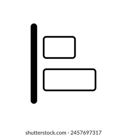 Black Solid Align Left vector icon