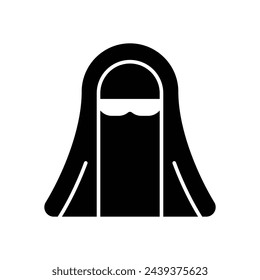 Black Solid Arab Women vetor icon