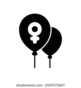 Black Solid Balloons vetor icon