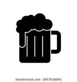 Black Solid Beer vector icon