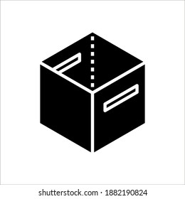 Black solid Box icon vector illustration. perfect for any purposes. isolated on white background