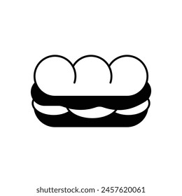 Black Solid Burger King vector icon