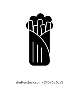 Black Solid Burrito vector icon
