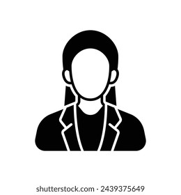 Black Solid Businesswomen vetor icon