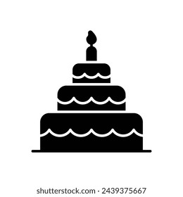 Black Solid Cake vetor icon