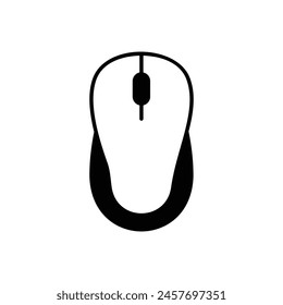 Black Solid Computer Mouse vector icon