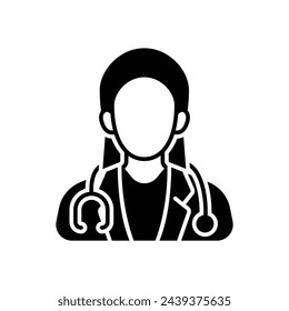 Black Solid Doctor vetor icon