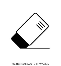 Black Solid Eraser Tool vector icon