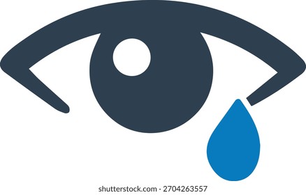 Black Solid Eye Icon Symbol in Minimal Vector Illustration on Clean White Background