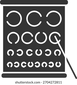 Black Solid Eye Icon Symbol in Minimal Vector Illustration on Clean White Background