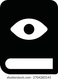 Black Solid Eye Icon Symbol in Minimal Vector Illustration on Clean White Background