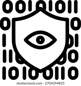 Símbolo de ícone de olho sólido preto na ilustração de vetor mínima no plano de fundo branco limpo