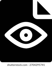 Black Solid Eye Icon Symbol in Minimal Vector Illustration on Clean White Background