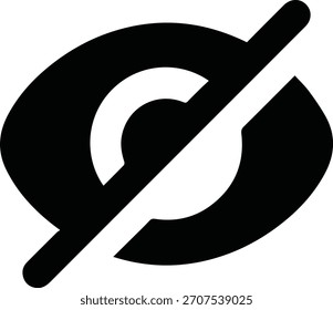 Símbolo sólido negro del icono del ojo en la Ilustración vectorial mínima en el fondo blanco limpio
