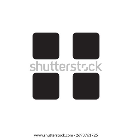Black solid four squares grid pattern for app menu