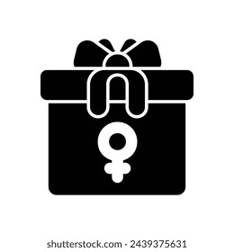 Black Solid Gift vetor icon