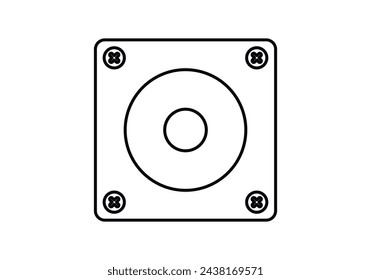 Black solid hard drive icon of a computer.